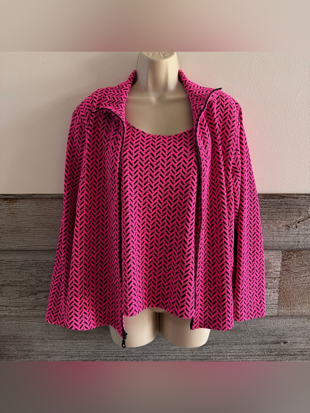 Andria Lieu Signatures XL Textured Jacket Tank 2 Piece Set Made USA (U1)